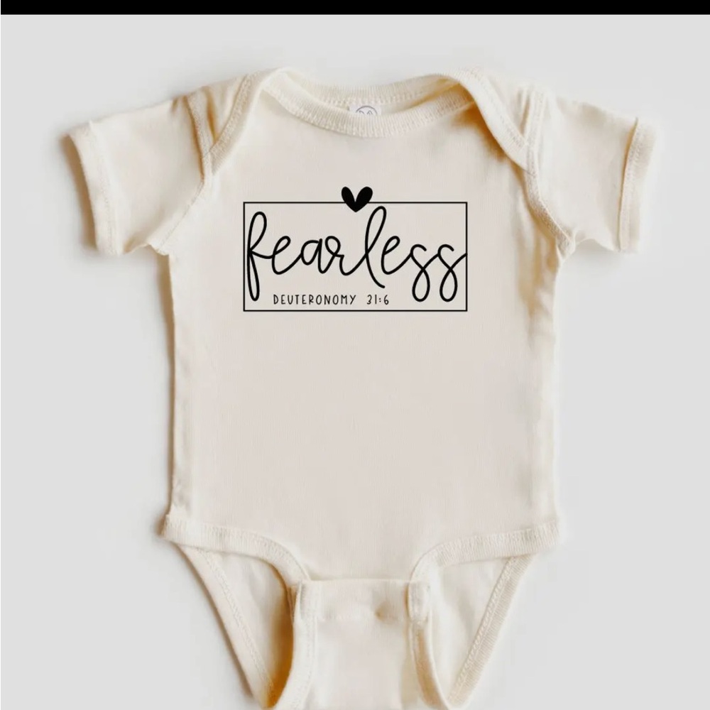 Cream Bodysuit with Fearless Design
